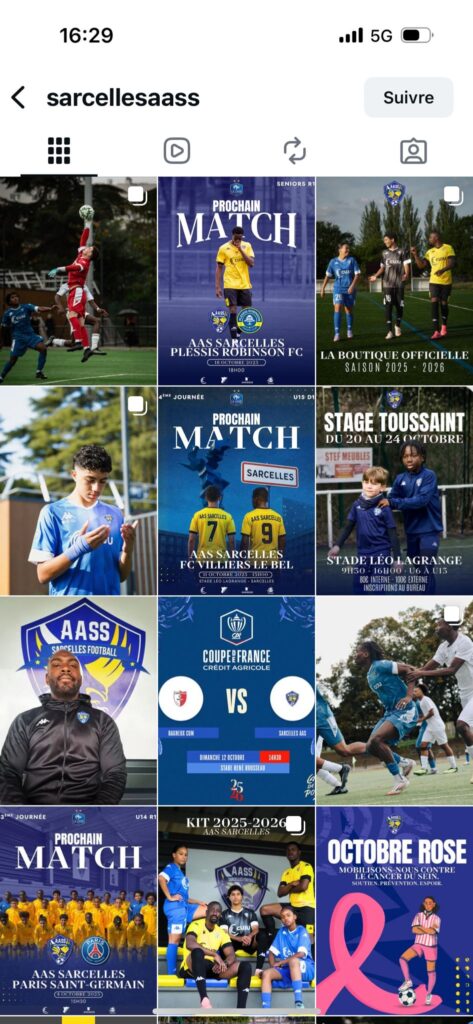 communication sportive instagram